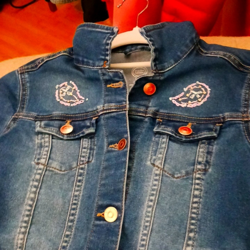 Jean jacket hand embroidered